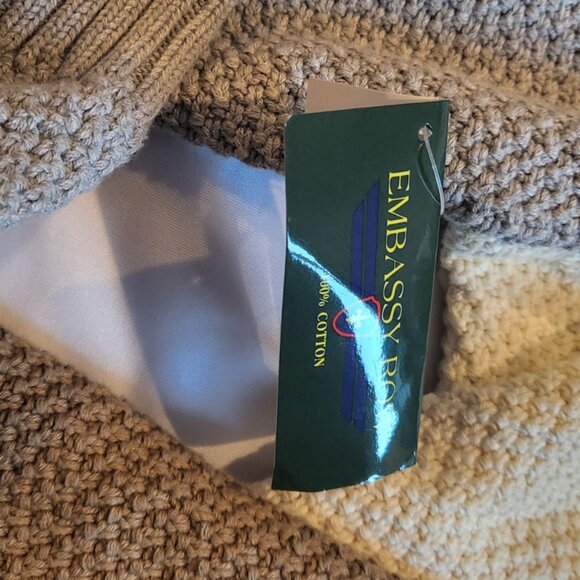 Embassy Row Heavy Knit Crew Neck Sweater Vintage Cozy Neutral Preppy Sz M NWT - Picture 9 of 12